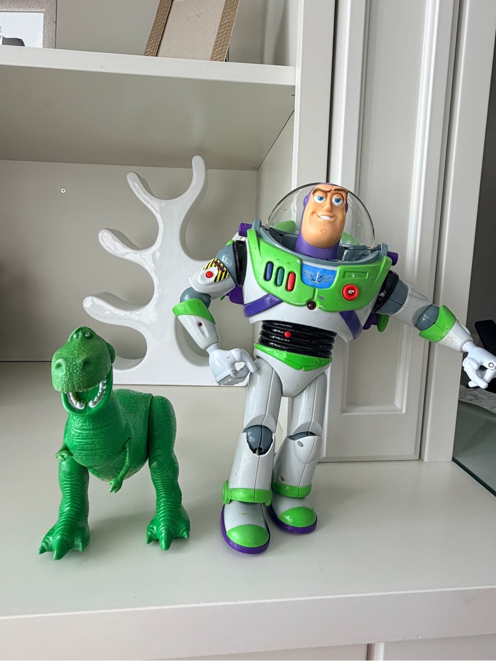 2013 DISNEY PIXAR MATTEL TOY STORY Buzz Light Year Large Toy & Rex 6" Toy X 2